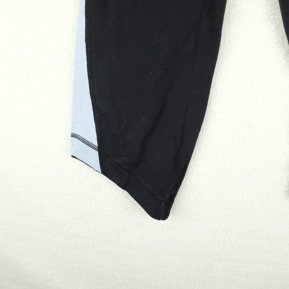 Lululemon Womens Yoga Pants 10 Black Blue Capri Stretchy Athletic Athleisure Gym - Picture 3 of 13